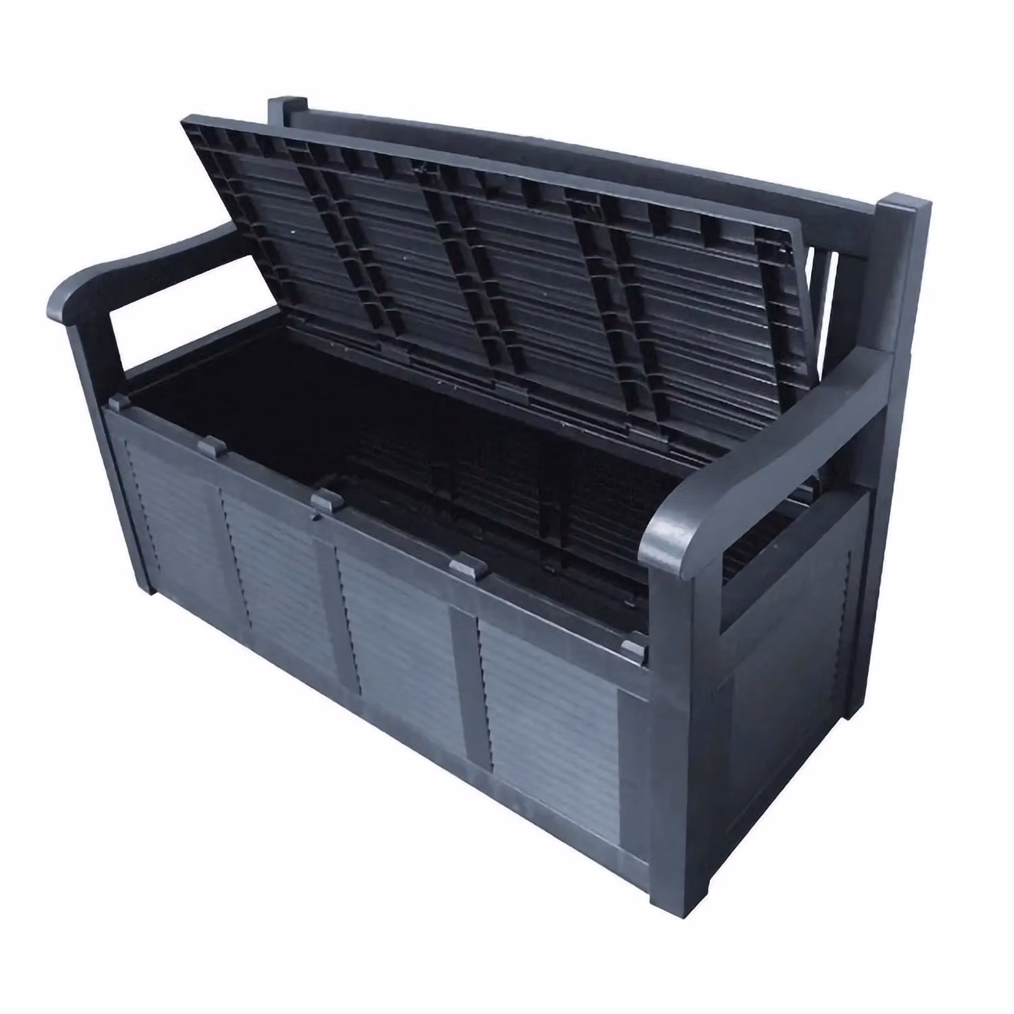 idooka Outdoor Waterproof Garden Seat Bench Storage Box, 280L, Dark Grey – 4