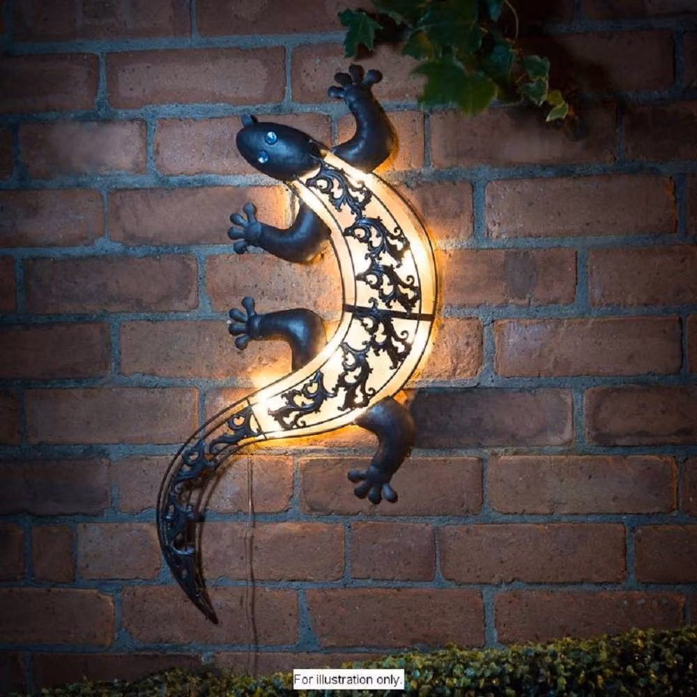 PAWNORA Solar Powered Metal LED Wall Light in Black – 2