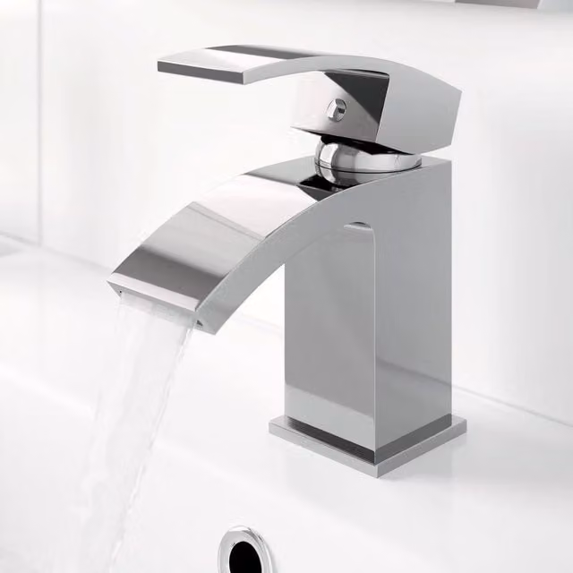 KORVIXA Mini Mono Basin Sink Mixer Tap in Silver Chrome