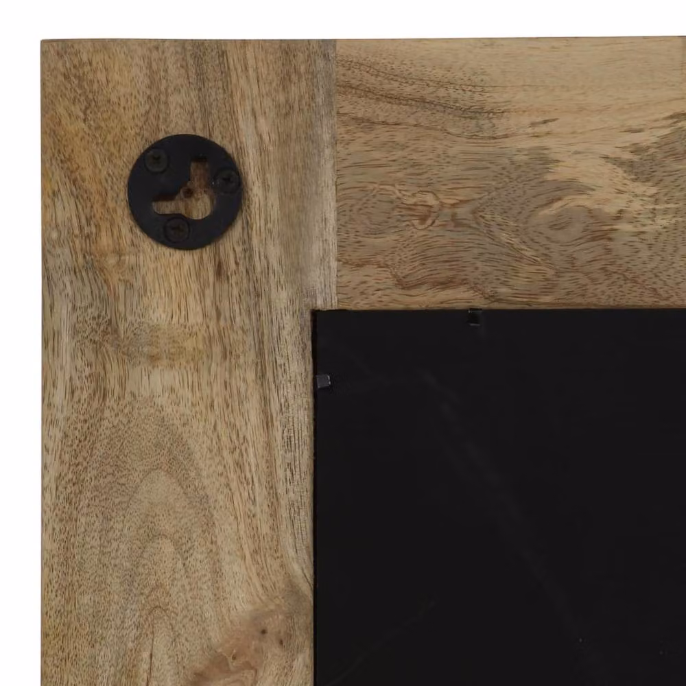 Berkfield Home Rectangular Solid Mango Wood Wall Mirror in Brown, W: 50 cm, H: 110 cm – 4