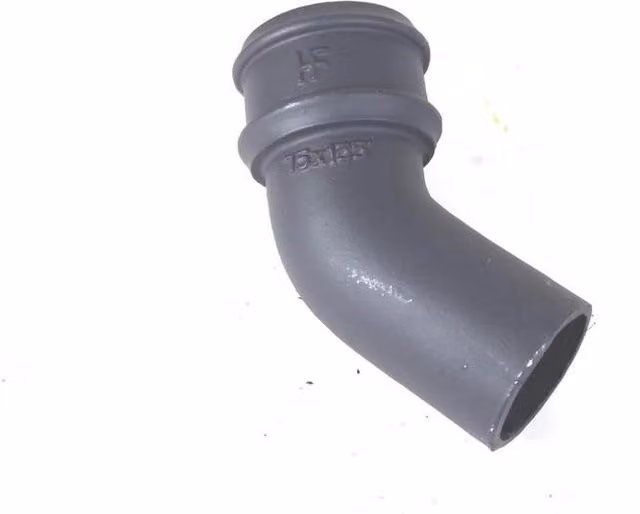 Hargreaves Premier Cast Iron Round Downpipe Bend, 135 Degree, 75mm, Grey