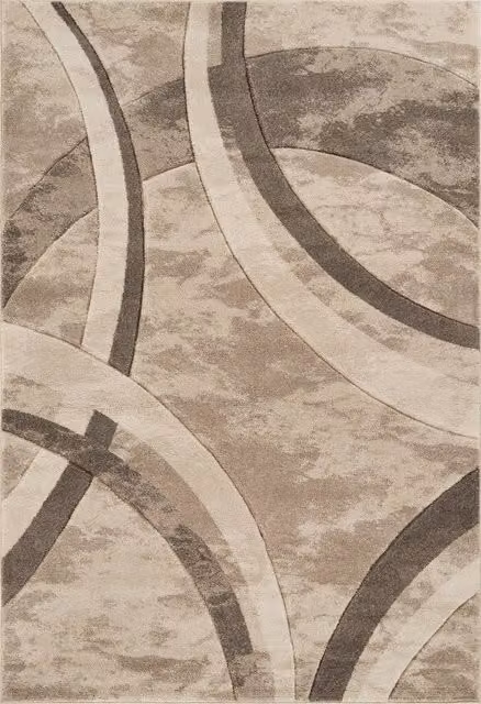 Desire Rugs Santiago Modern Abstract Machine Woven Runner Rug in Beige, W: 60 cm, L: 220 cm – 1