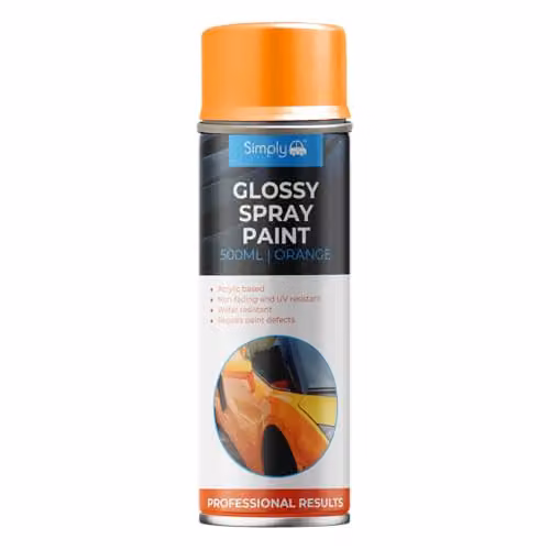 Simply Auto Glossy Orange Acrylic Spray Paint, 500 ml