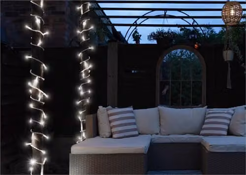 Xmas Haus Eglo Connect LED String Lights, Cool White, 40 LED, 5m, White Rubber Cable, IP65 Waterproof, Mains Powered – 2