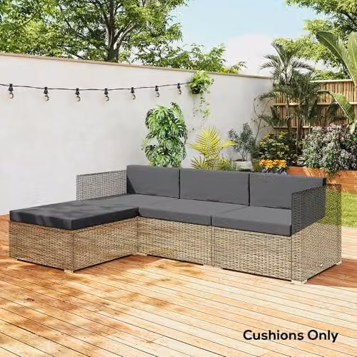 Outsunny 7-Piece Water-Repellent Patio Furniture Cushions in Dark Grey, W/D/H: 60 x 60 x 8 cm – 6