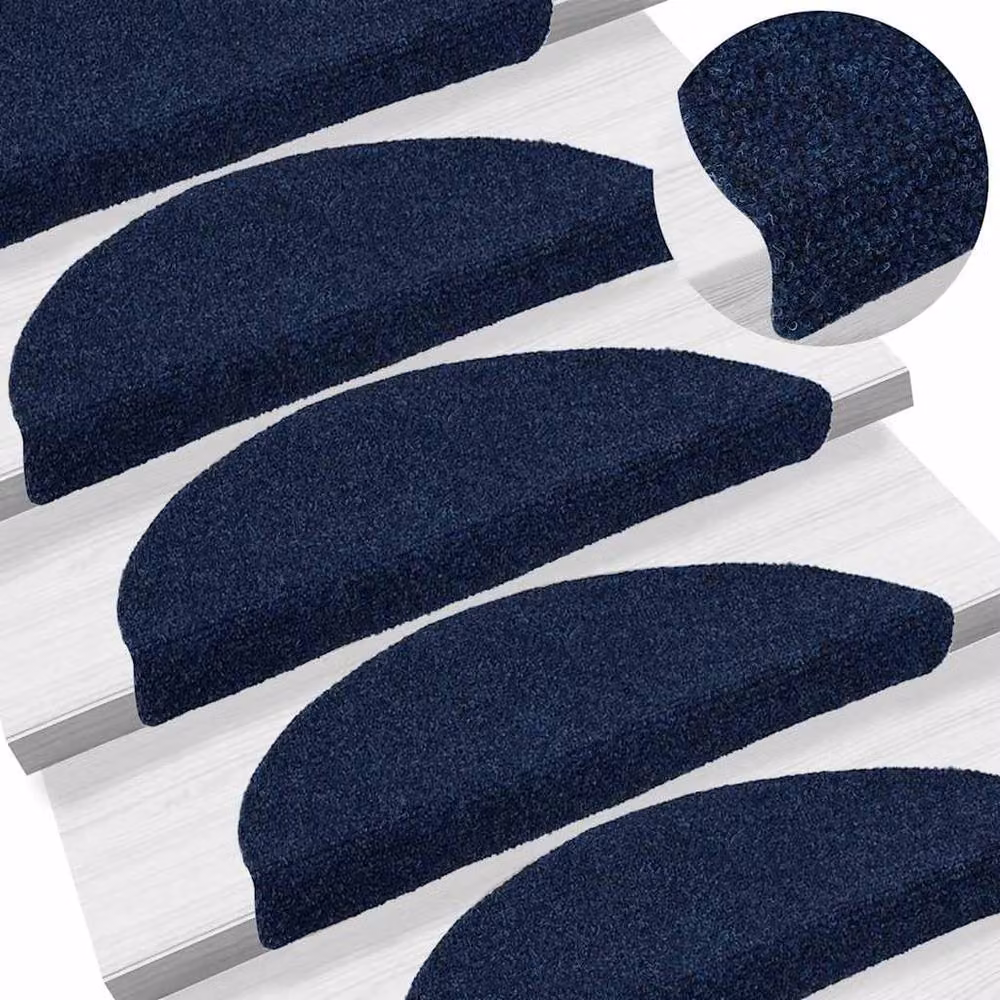 Berkfield Home Self-adhesive Non-slip Stair Mats, 15 Pieces, Navy Blue, W/D/H: 56 x 17 x 3 cm – 3