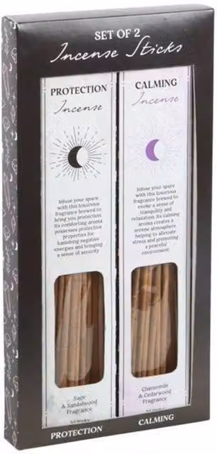 KDMD Set of 2 Calming and Protective Incense Stick Sets in Brown with Chamomile Cedarwood and Sage Sandalwood, 60 Sticks Total – 2