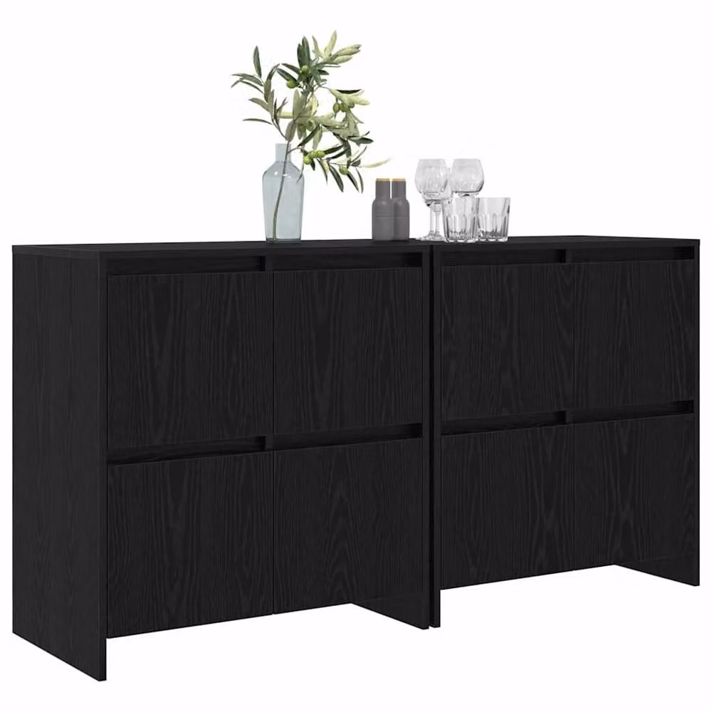 Berkfield Home 2-Piece Sideboard Set in Black Oak, W/D/H: 70 x 41 x 75 cm – 3