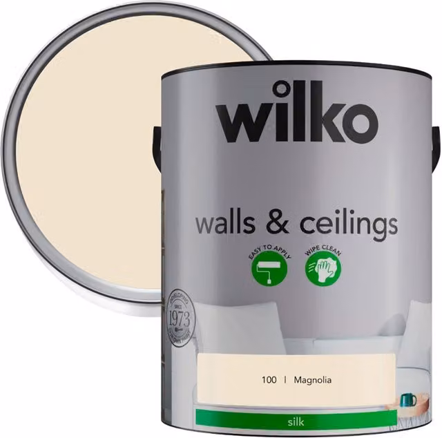 wilko Walls and Ceiling Silk Emulsion Paint, Beige, 5 l