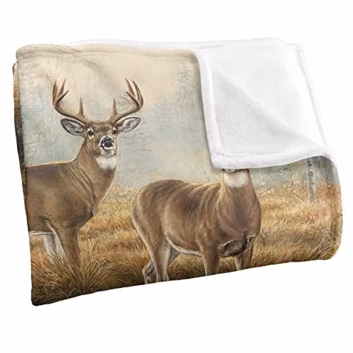 Wild Wings Autumn Reflections 2 Silky Touch Super Soft Fleece Throw Blanket in White, W/D/H: 152 x 127 cm – 2
