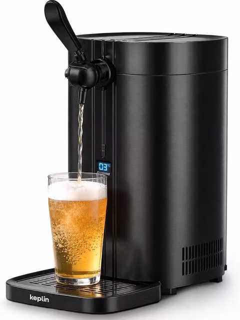 Keplin Beer Keg Dispenser with Thermoelectric Cooler and LED Temperature Display, Black, 5 l