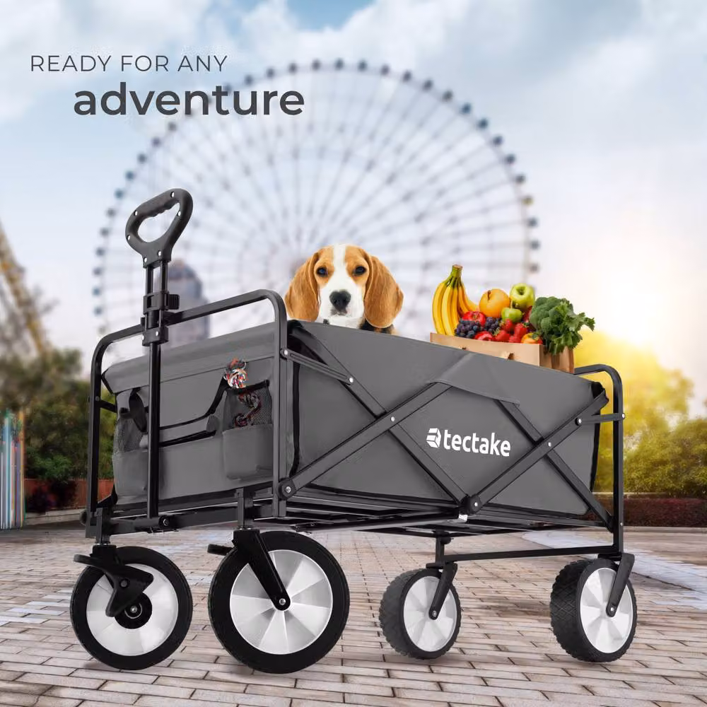 tectake Garden Trolley Leon in Grey Steel – 8