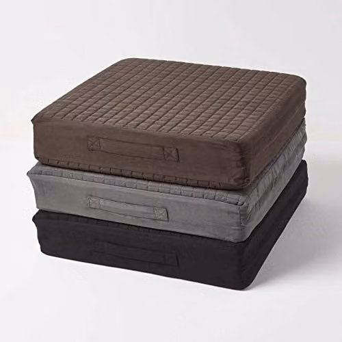 Homescapes Grey Quilted Polyester Armchair Booster Cushion Cover, W/D/H: 50 x 50 x 1 cm – 5