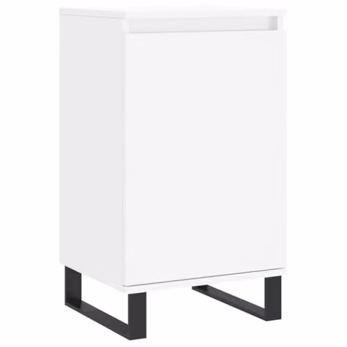 vidaXL Modern White Sideboard in MDF and Metal, W/D/H: 40 x 35 x 70 cm