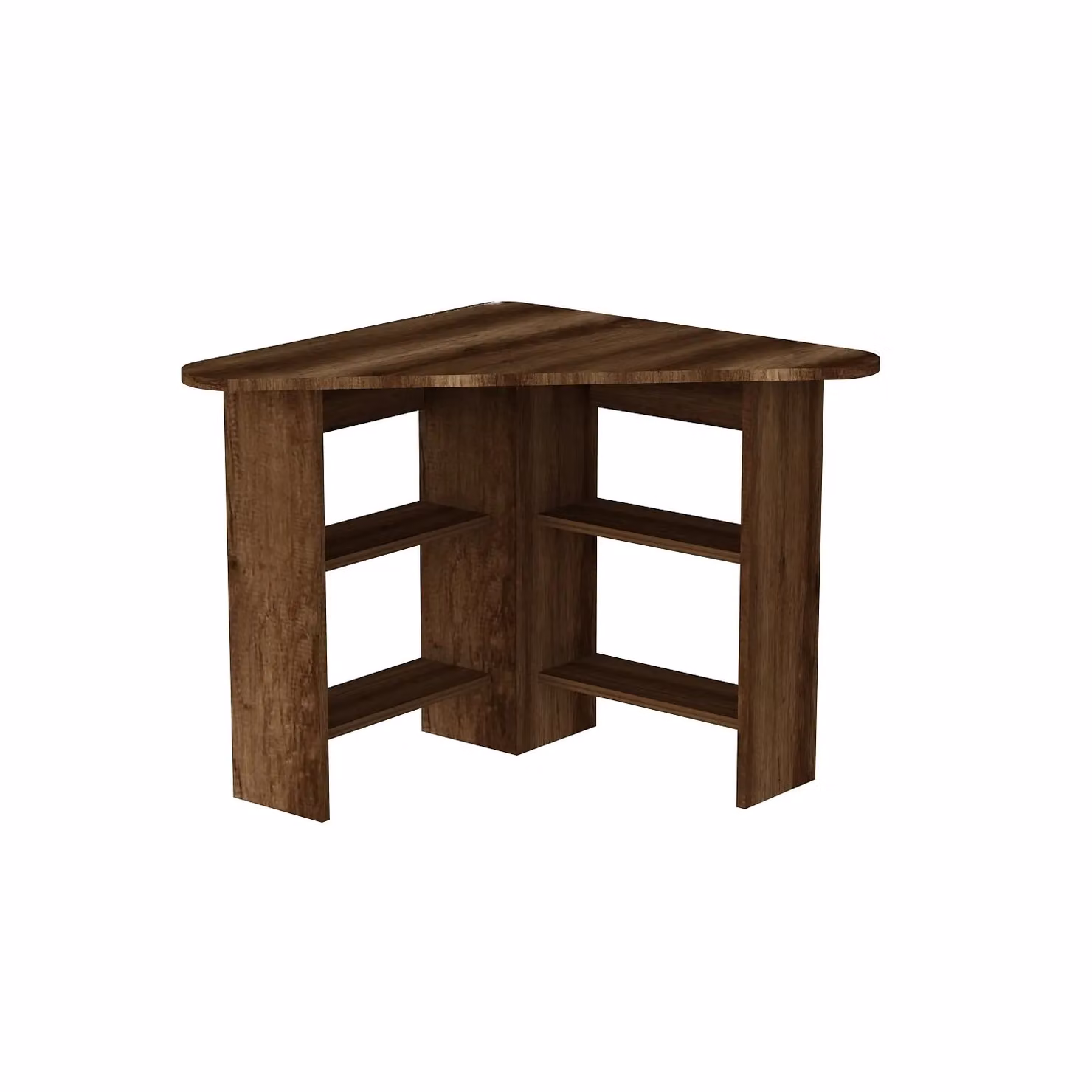 Destina Home Modern Corner Computer Desk with Shelves in Brown – 2