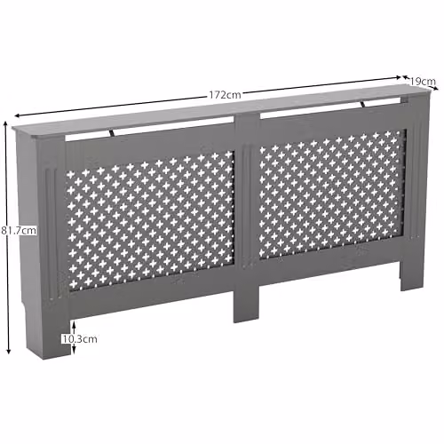 Vida Designs Oxford Radiator Cover in Olive Grey, H82 x W172 x D19 cm – 3