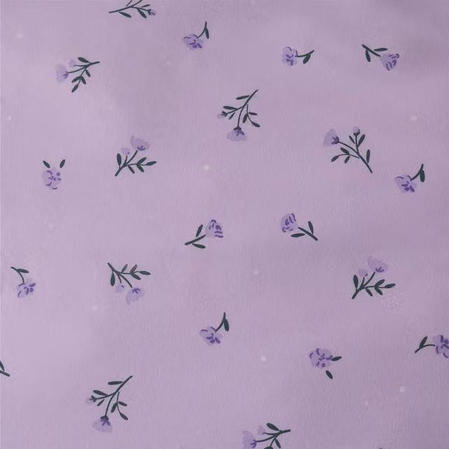 OHS Vintage Floral Frill Duvet Cover Set in Purple and Green, 180 x 200 cm