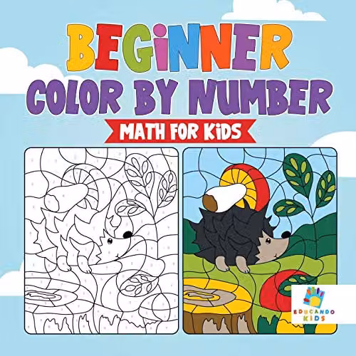Educando Kids Beginner Colour by Number Math for Kids, Multicolour Paper Activity Book, W/D/H: 21.59 x 21.59 x 0.25 cm