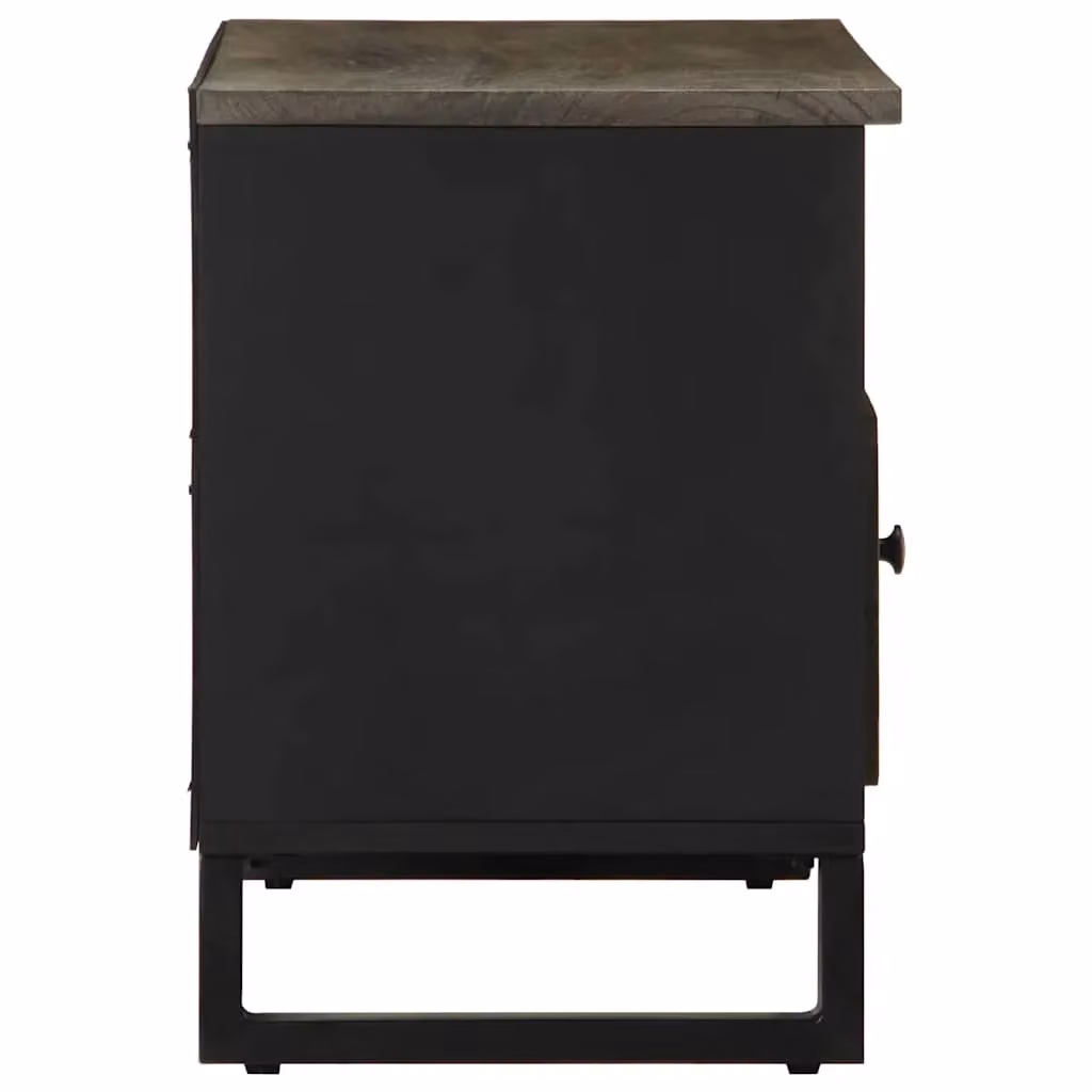 Berkfield Home Black Mango Wood TV Cabinet W/D/H: 80 x 33 x 46 cm – 3