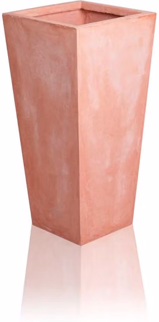 Primrose Terracotta Fibrecotta Tall Flared Square Planter, Orange, 77l