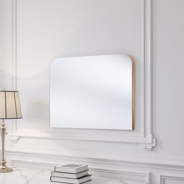 Yearn Radius Curved Mantle Wall Mirror in Gold