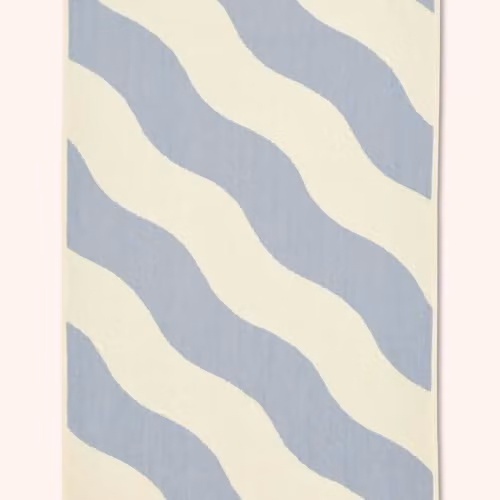 YVONNE ELLEN Signature Striped Bath Sheet in White