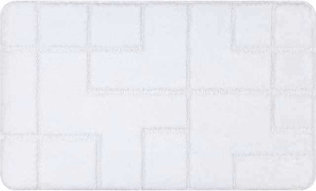 RugsX White Bath Mat, W/D/H: 60 x 100 x 1 cm