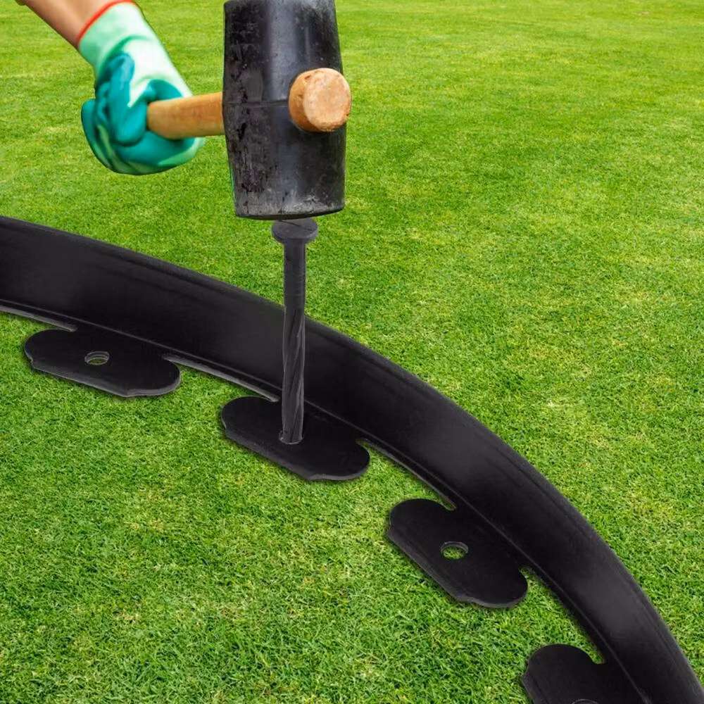 FLAVORA Black Flexible Plastic Garden Border Grass Lawn, 10 Metres – 3