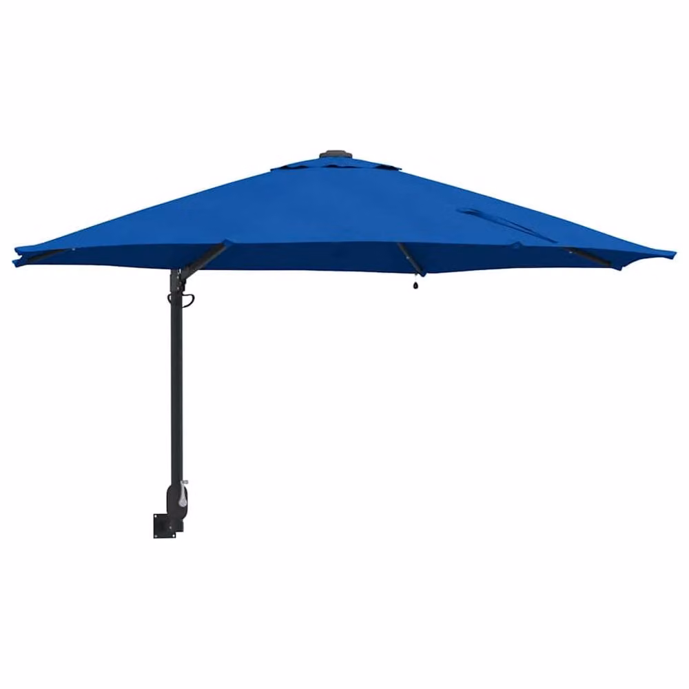 Berkfield Home Wall-mounted Garden Parasol with LEDs in Azure Blue – 3