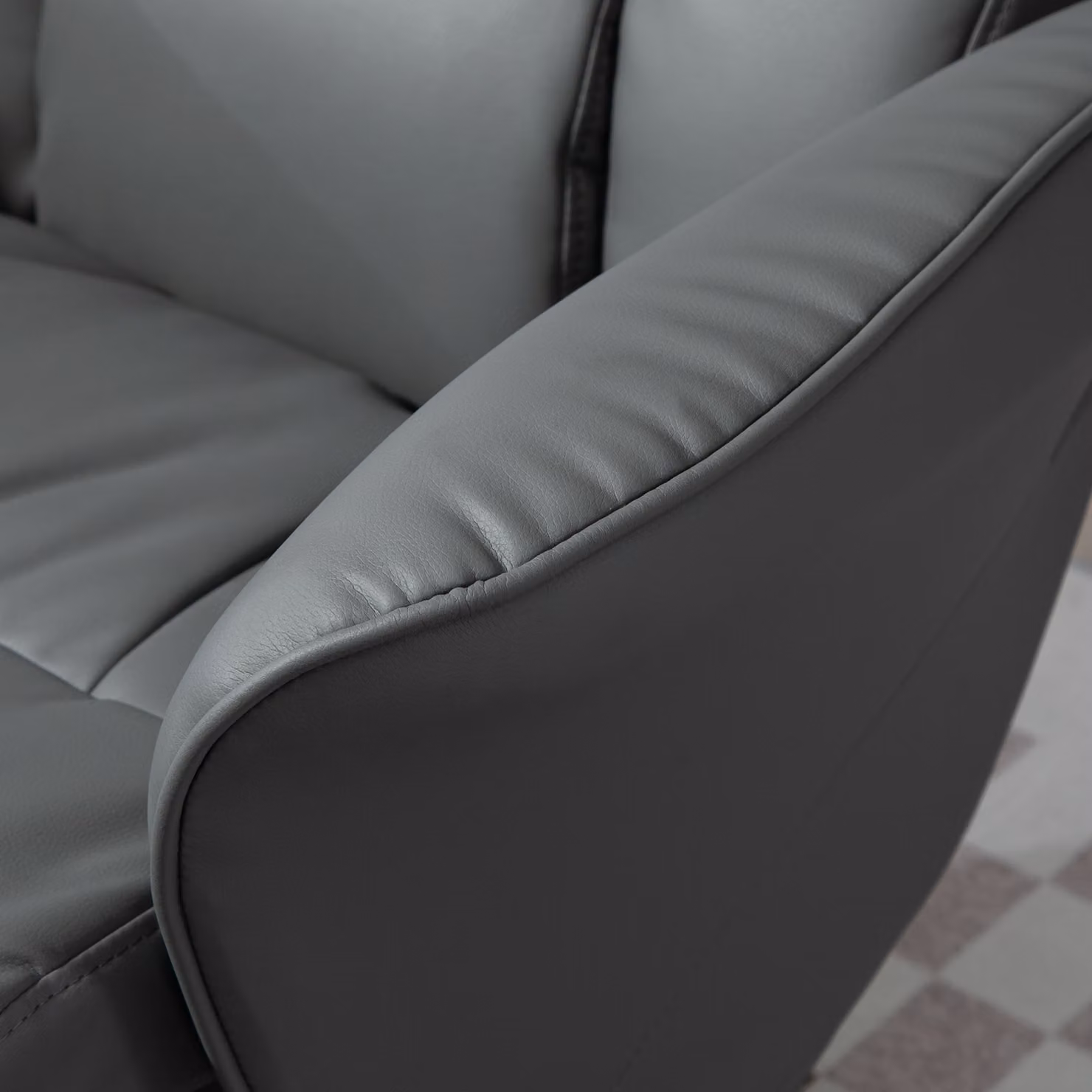 HOMCOM Grey PU Leather Swivel Recliner Chair with Ottoman and High Back – 7