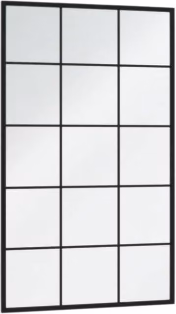 Berkfield Home Set of 4 Black Rectangular Metal and Glass Wall Mirrors, W: 100 cm, H: 60 cm