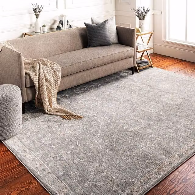 Livabliss Avant Garde Boho Oriental Living Room Rug with Fringes in Grey, Beige, Blue and Brown, W: 150 cm, L: 230 cm – 1