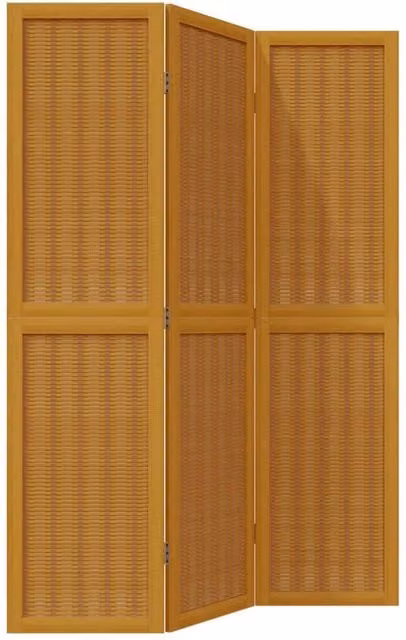 Berkfield Home 3-Panel Brown Solid Wood Paulownia Room Divider