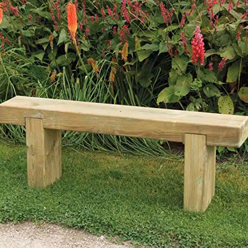 Forest Garden Rustic Brown Wood Sleeper Bench – 2