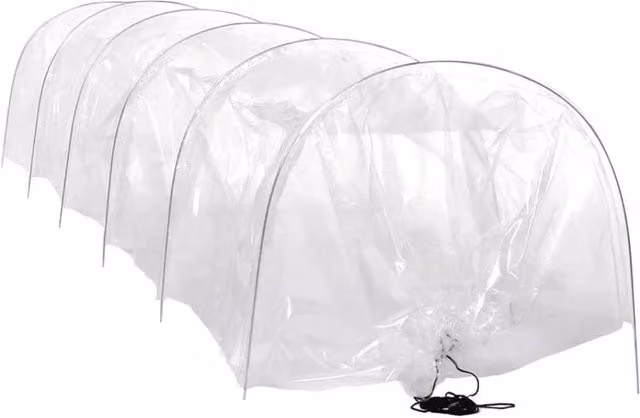 FLAVORA 3-Piece Clear PE Greenhouse Tunnel Grow Cover Polytunnel for Garden W/D/H: 100 x 15 x 15 cm – 1