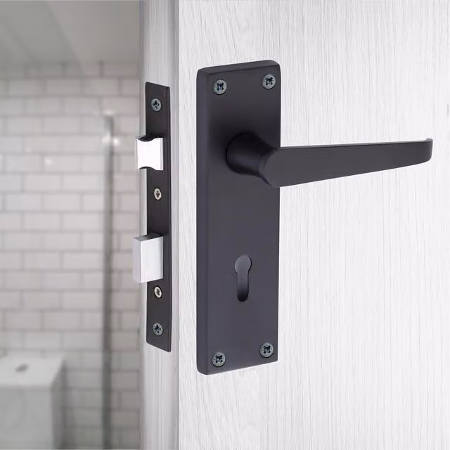 Golden Grace Lever Lock Door Handle in Black