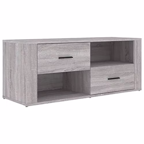 vidaXL Modern Grey Sonoma TV Cabinet in Engineered Wood, W: 100 cm, D: 35 cm, H: 40 cm – 1