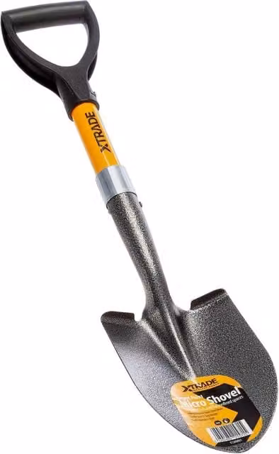 XTrade Round Micro Shovel in Yellow and Black with Steel and Fibreglass Construction