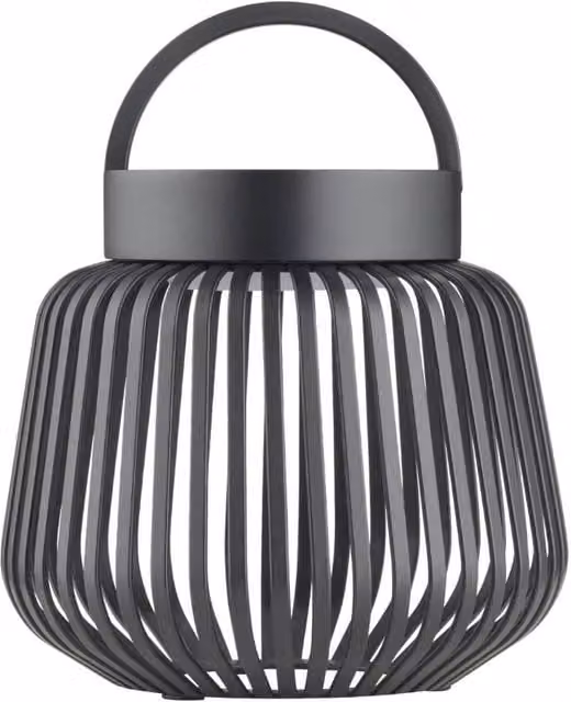 Blomus LITO Battery LED Table Lamp XS, Black, Dimmable Rechargeable Aluminium Lantern