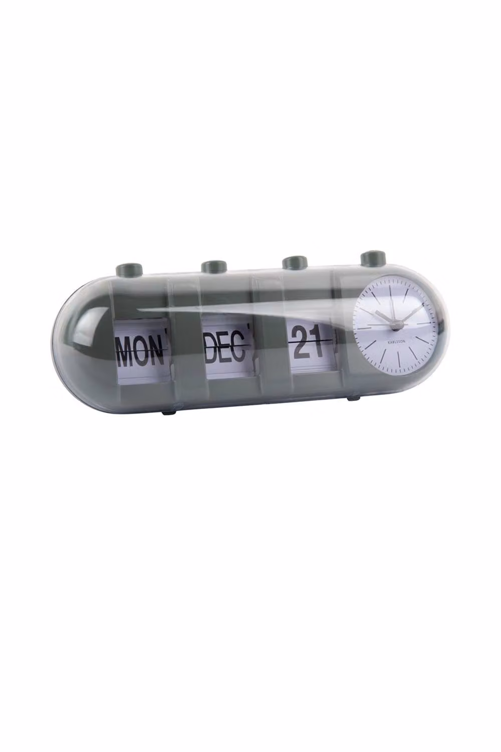 PRESENT TIME Karlsson Retro Flip Alarm Clock and Tube Calendar in Jungle Green – 2