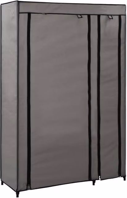 Berkfield Home Grey Fabric Folding Wardrobe W/D/H: 110 x 45 x 175 cm
