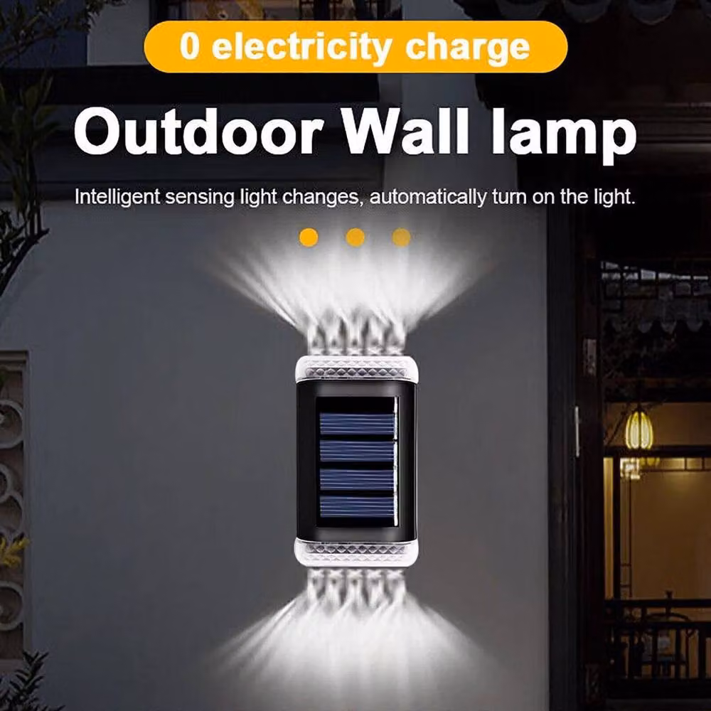 Havendro Solar Powered LED Outdoor Wall Light in Black with Dusk Sensor and Up/Down Lighting – 3