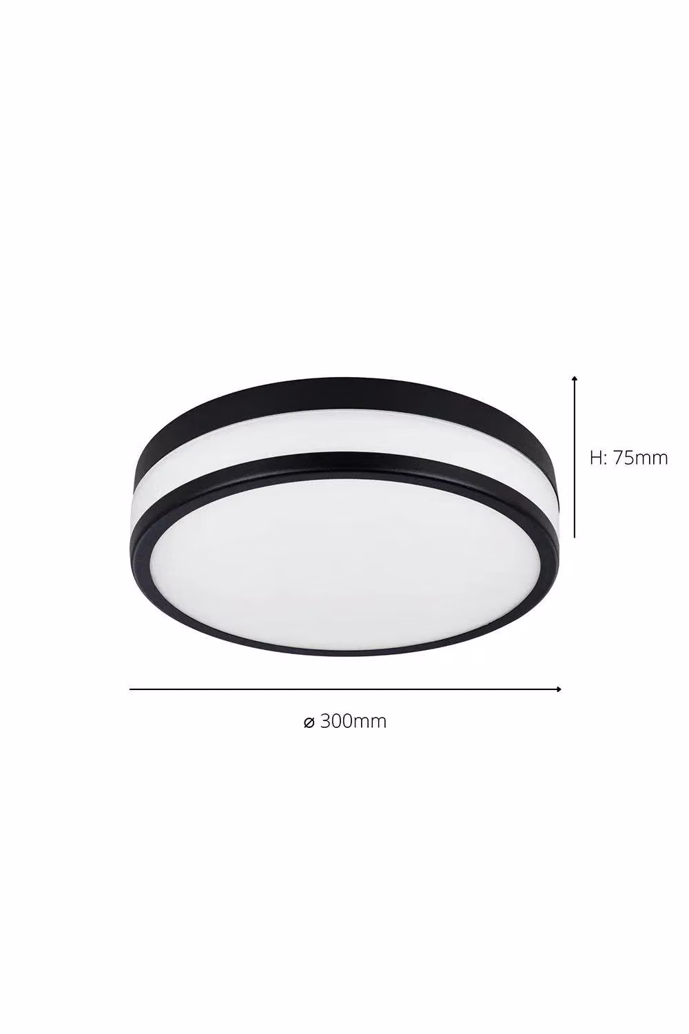 Eglo Palermo LED Round Flush Ceiling Light in Black with Transparent Glass – 3