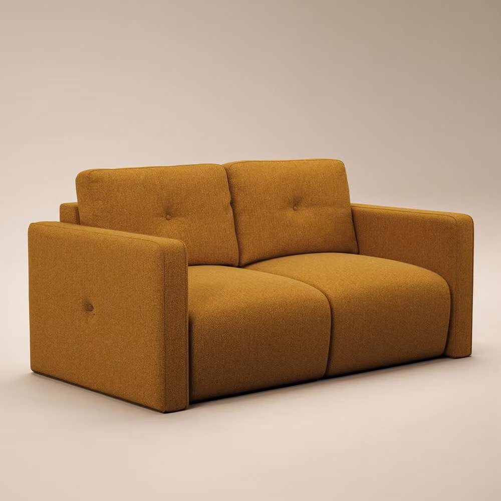 Solace+Co Wilfie 2 Seater Chenille Sofa in Yellow, W: 172 cm, H: 85 cm, D: 98 cm – 2