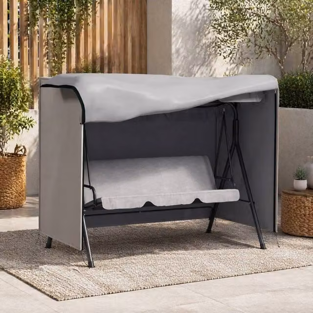 STILVORA Grey Swing Chair Cover in Oxford Fabric, W/H: 124 x 205 cm