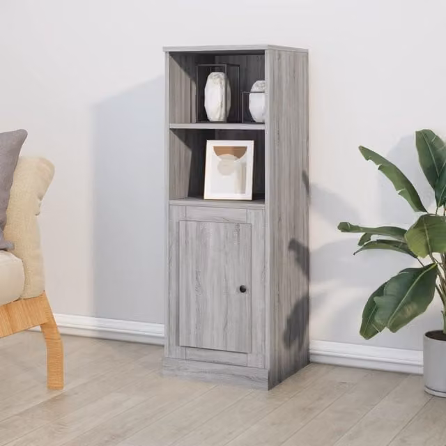 Berkfield Home Grey Sonoma Highboard in Engineered Wood, W/D/H: 36.0 x 35.5 x 103.5 cm