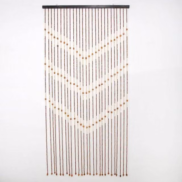 FLAVORA Style B Wooden Bead Curtain Blind Screen Divider in Brown – 1