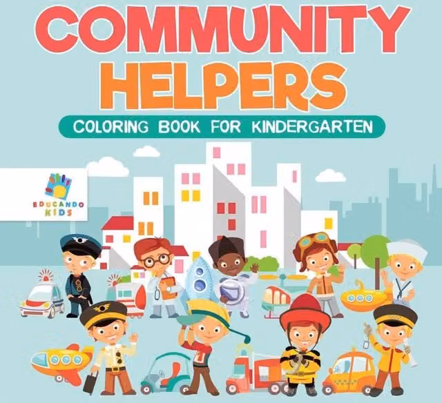 Educando Kids Community Helpers Colouring Book for Kindergarten, Multicolour Paperback