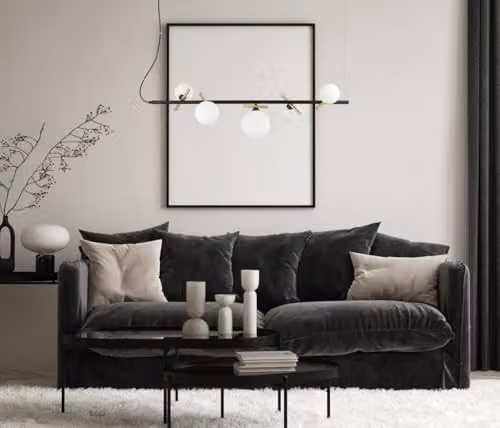 Netlighting Reverso Modern 5 Light Bar Pendant Ceiling Light in Black with G9 Bulbs – 2