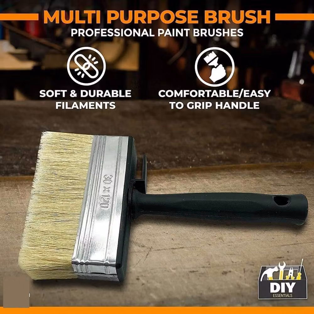 VOGREX 12-Pack Multipurpose 5 inch Wide Block Shed Fence Brushes in Black – 3